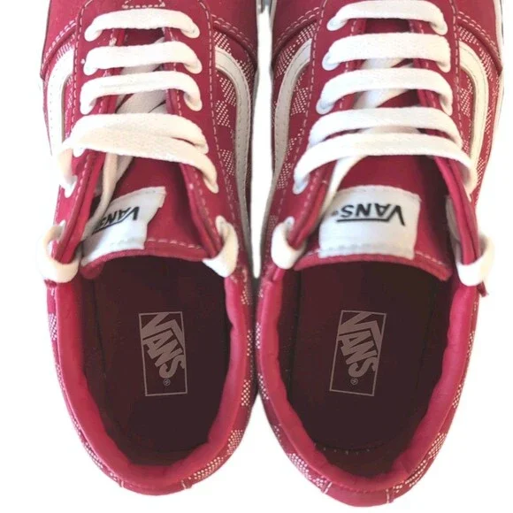 VANS Red Checkerboard Skater Sneakers Unisex, Low Top, Lace-Up - Picture 8 of 8